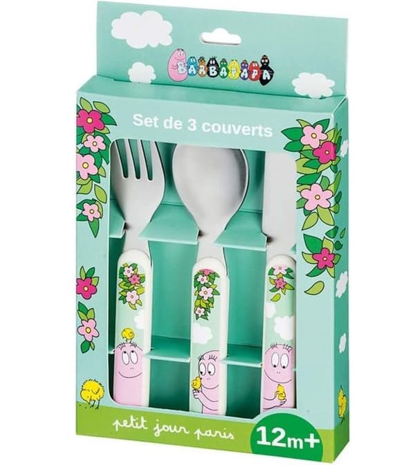 Set av 3 Barbapapa-bestick