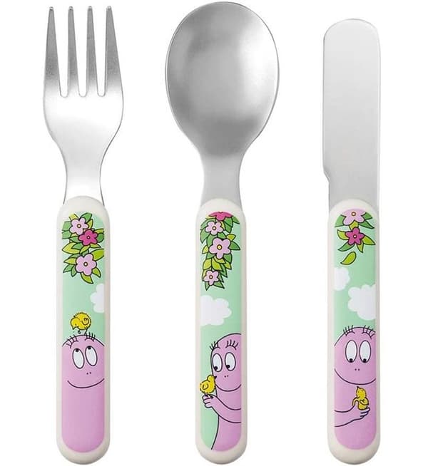 Set av 3 Barbapapa-bestick