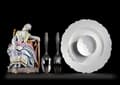 Miniatyrbild 4 av 4: Alessi Tallrik - MW01/1 - Klädd vit porslinstallrik med präglad dekoration, set med 4 delar, vit