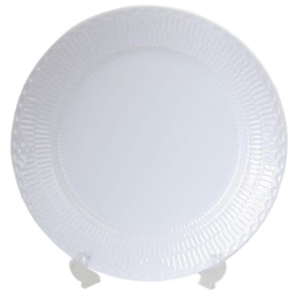 Kunglig Tallrik - 1017296 - Köpenhamn Vit Kannelerad Halvspets Porslinstallrik Vit 27 cm