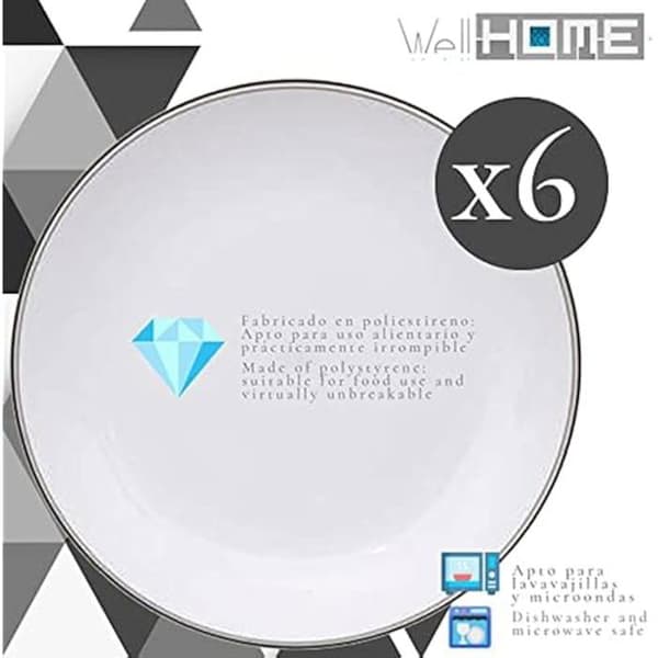 Tallrikar - Wellhome - 6-pack - Polypropen - Oförstörbara - 25 cm