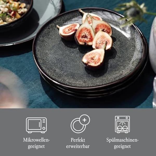 tycka. av Villeroy & Boch Lave Gris Frukosttallrik, 23,5x23x2,6 cm, Stengods, Grå