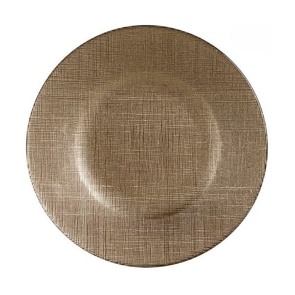Platt skål Vivalto 3239121P-5 Gyllene Glas 21 x 2 x 21 cm