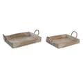 Miniatyrbild 1 av 3: Uppsättning med Brickor DKD Home Decor Gul Naturell 48 x 38 x 15 cm 52 x 38 x 15 cm (2 antal)