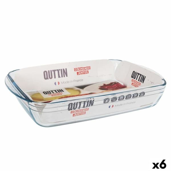 Ugnsform Quttin Transparent Glas Rektangulär 5 L 40,2 x 26,4 x 7 cm (6 antal)