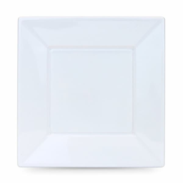 Set med återanvändbara tallrikar Algon Fyrkantig Vit Plast 23 x 23 x 2 cm (24 antal)