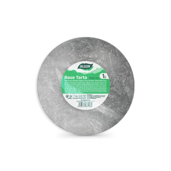 Kakfat Algon Silvrig 20 x 20 x 1 cm Rund (24 antal)