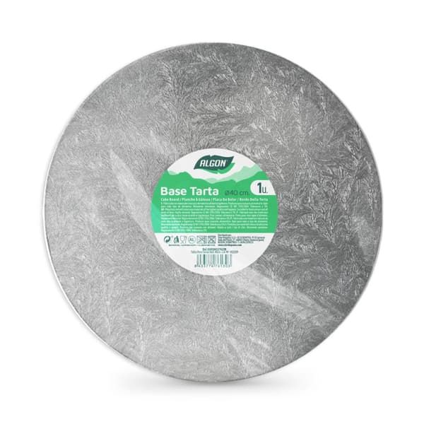 Kakfat Algon Silvrig 40 x 40 x 1,5 cm Rund (12 antal)