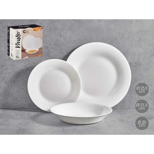 Servissats Vivalto F-LP100-80-85 Vit Opalinglas (2 antal)