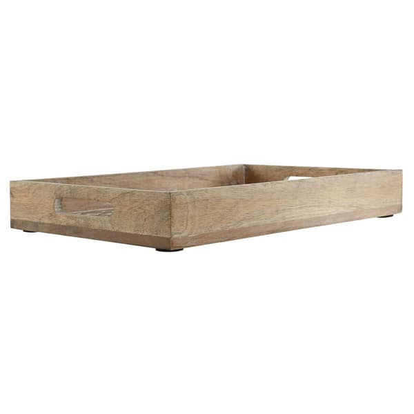 Uppsättning med Brickor Home ESPRIT Vit Naturell Indier 44 x 29 x 5 cm (2 antal)