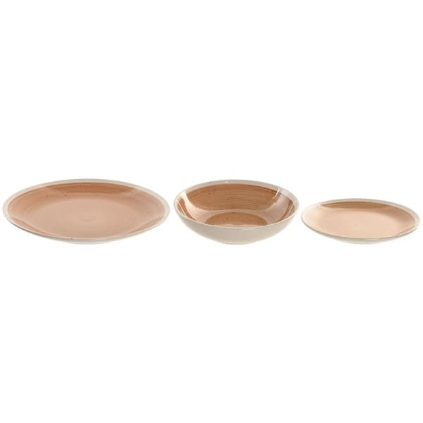 Spisestel Home ESPRIT Hvid Orange Stentøj 18 Dele