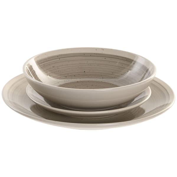 Spisestel Home ESPRIT Beige Grå Stentøj 18 Dele
