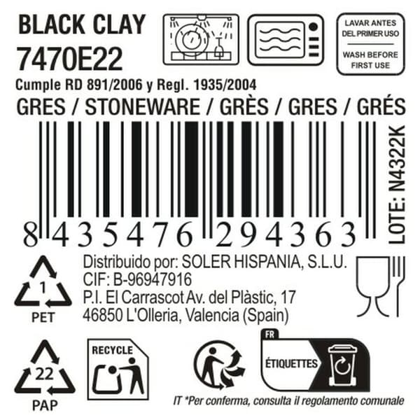 Servingsfat La Mediterránea Black clay