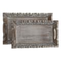 Pikkukuva 4 / 4: Tarjotinsetti Home ESPRIT Valkoinen Luonnollinen Intialainen mies Riisuttu 40,5 x 25,5 x 6,5 cm (2 osaa)