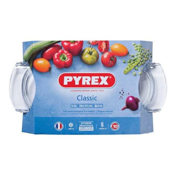 Ovn Fad Pyrex 1040712 Hvid Gennemsigtig Hærdet glas 6 L 4,5 g 4,5 L