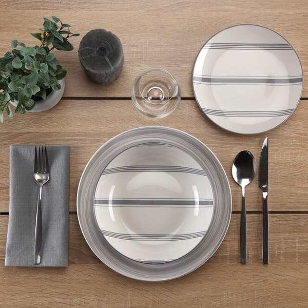 Spisestel Versa VORTEX Grå Porcelæn 18 Dele