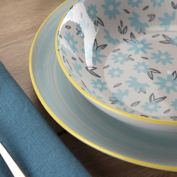 Spisestel Versa BREEZE Blå Porcelæn 18 Dele