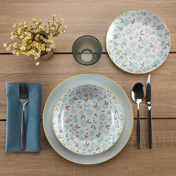 Spisestel Versa BREEZE Blå Porcelæn 18 Dele