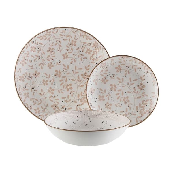Ruokailuvälineet Versa Beige Posliini 18 Kappaletta