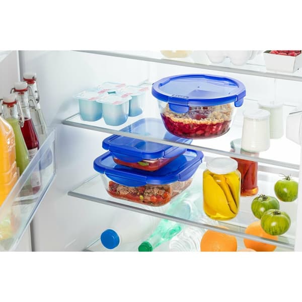 Behållare för matkonservering Pyrex Blå Transparent 800 ml (2 antal)