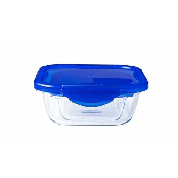 Behållare för matkonservering Pyrex Blå Transparent 800 ml (2 antal)