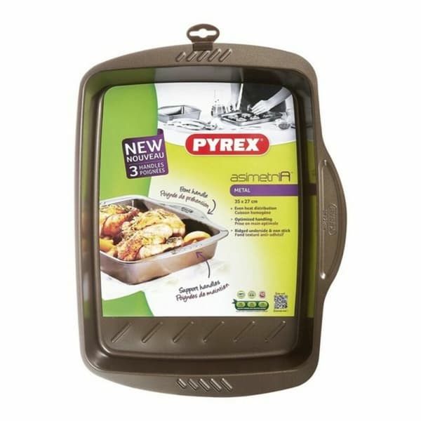 Ugnsplåt Med Nonstick Beläggning Pyrex Brun Svart Metall Stål