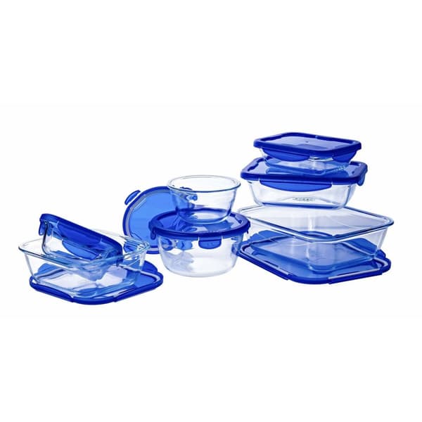 Mad Bevarelse Container Pyrex Blå Gennemsigtig Rektangulær