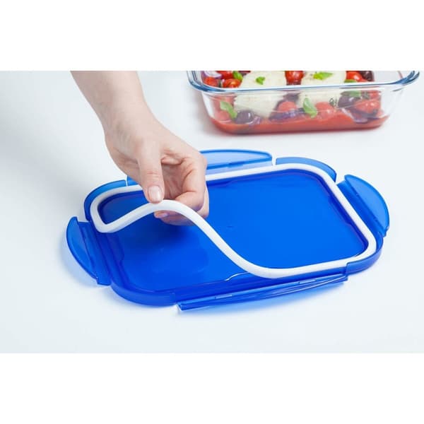 Mad Bevarelse Container Pyrex Blå Gennemsigtig Rektangulær