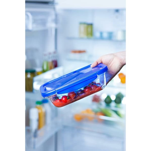 Mad Bevarelse Container Pyrex Blå Gennemsigtig Rektangulær