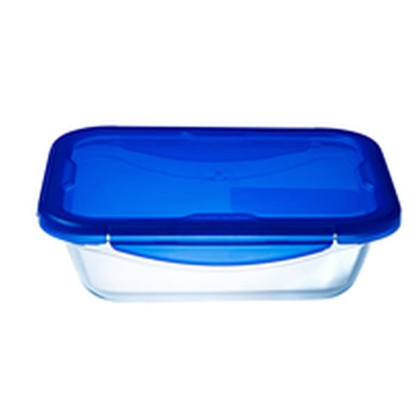 Mad Bevarelse Container Pyrex Blå Gennemsigtig Rektangulær