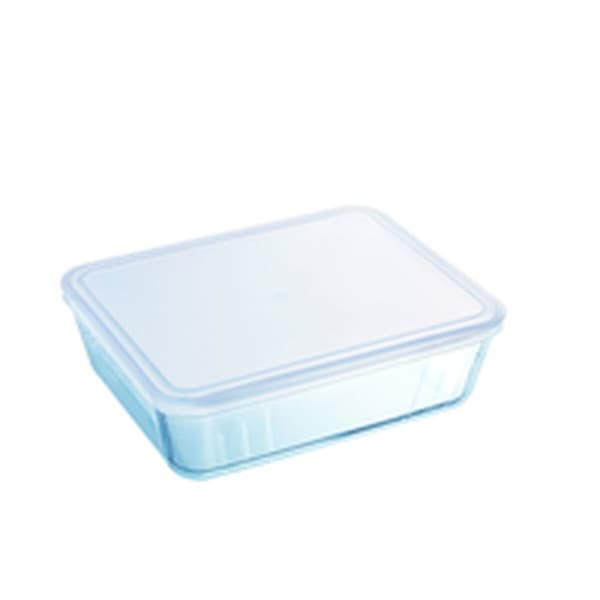 Mad Bevarelse Container Pyrex Hvid Gennemsigtig Rektangulær 1,5 L