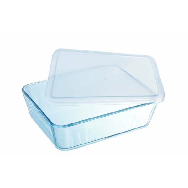 Mad Bevarelse Container Pyrex Hvid Gennemsigtig Rektangulær 1,5 L