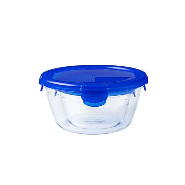 Ruoan säilytysrasia Pyrex Sininen Läpinäkyvä Pyöreä 1,6 L (6 Kappaletta)