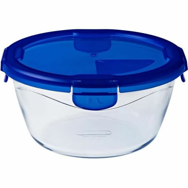 Ruoan säilytysrasia Pyrex Sininen Läpinäkyvä Pyöreä 1,6 L (6 Kappaletta)