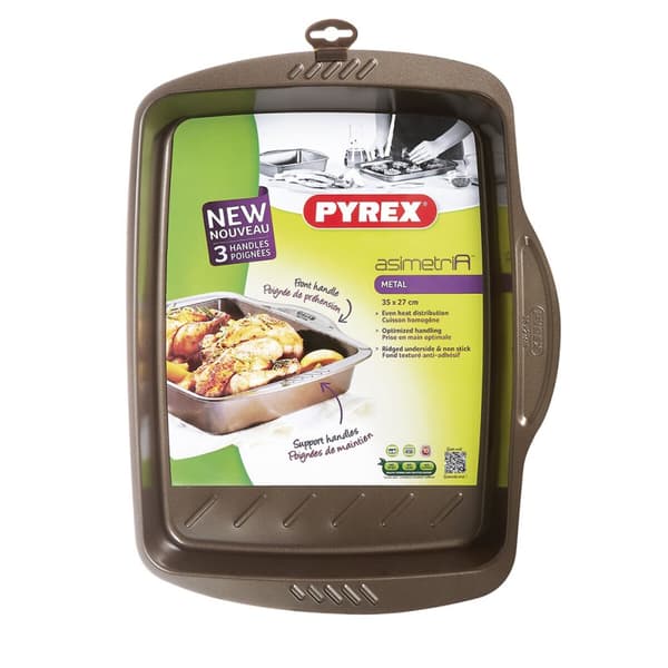 Ugnsplåt Med Nonstick Beläggning Pyrex Brun Svart Metall Stål