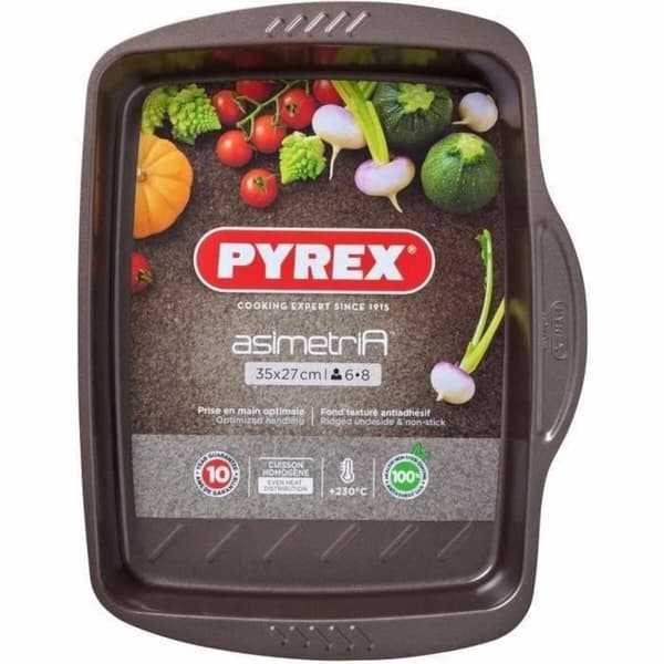 Ugnsplåt Med Nonstick Beläggning Pyrex Brun Svart Metall Stål