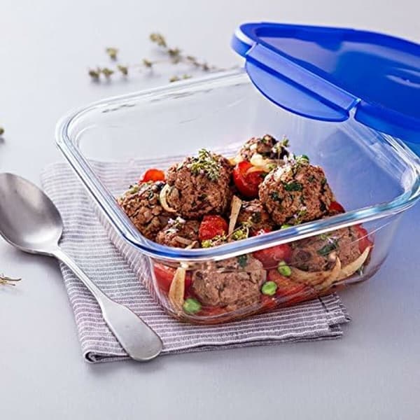 Ruoan säilytysrasia Pyrex Sininen Läpinäkyvä 800 ml (2 osaa)