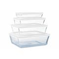 Miniatyrbilde 10 av 11: Mat bevaring Container Pyrex Hvit Gjennomsiktig Rektangulær 1,5 L