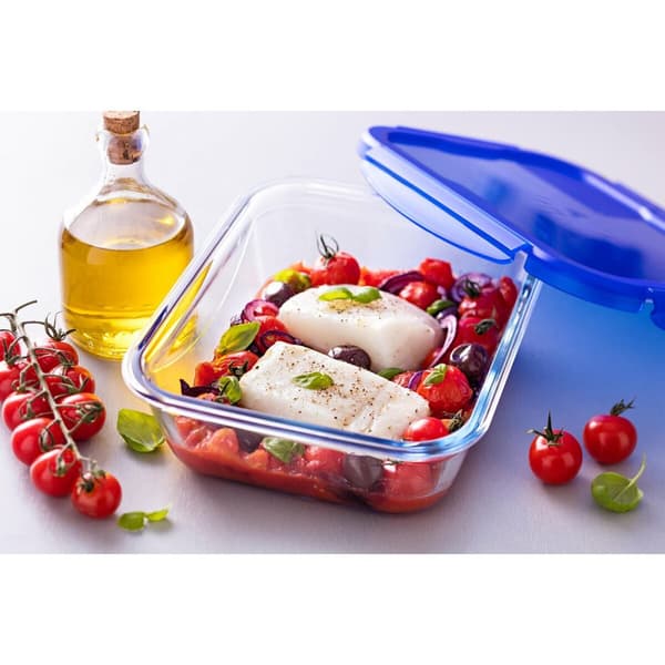 Behållare för matkonservering Pyrex Blå Transparent Rektangulär 800 ml
