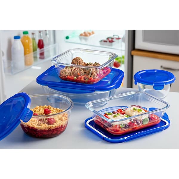Behållare för matkonservering Pyrex Blå Transparent Rektangulär 800 ml