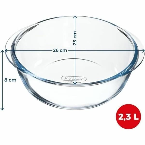 Uunivuoka Pyrex Läpinäkyvä Borosilikaattilasi Pyöreä Ø 26 cm