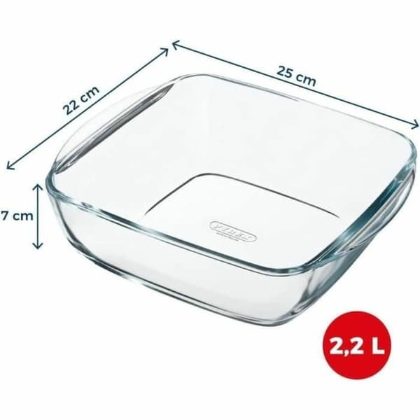 Ovn Fad Pyrex Gennemsigtig Borosilikatglas Firkantet