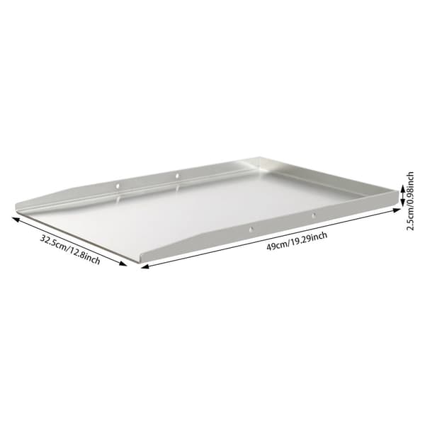 Rostfritt Stål Grillplatta, 49 cm x 32,5 cm Storlek, Diskmaskinssäker,Silver