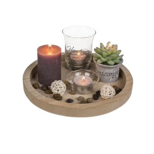 Dekorativ träplatta Candle Nature