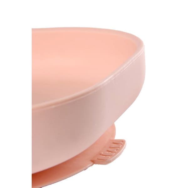 Béaba Repas Silikon Sugkopp Tallrik Rosa