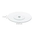 Miniatyrbild 4 av 6: Relaxdays Serveringsfat, Vridbart fat, Presentationsfat i glas för bakverk, 360°, 45 cm, transparent/silver