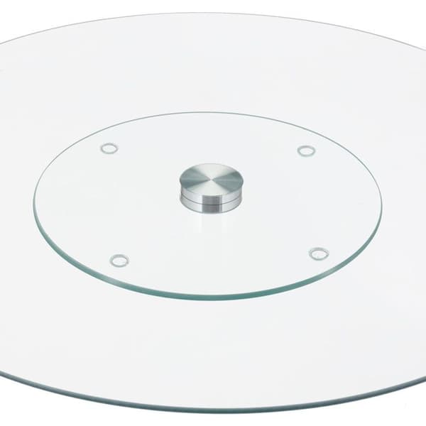 Relaxdays Serveringsfat, Vridbart fat, Presentationsfat i glas för bakverk, 360°, 45 cm, transparent/silver