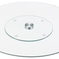 Miniatyrbild 6 av 6: Relaxdays Serveringsfat, Vridbart fat, Presentationsfat i glas för bakverk, 360°, 45 cm, transparent/silver