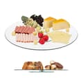 Miniatyrbild 1 av 6: Relaxdays Serveringsfat, Vridbart fat, Presentationsfat i glas för bakverk, 360°, 45 cm, transparent/silver