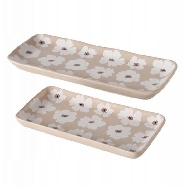 Assiette Boltze Assiettes med blommor i keramik, 13 - 15 cm, CANEA